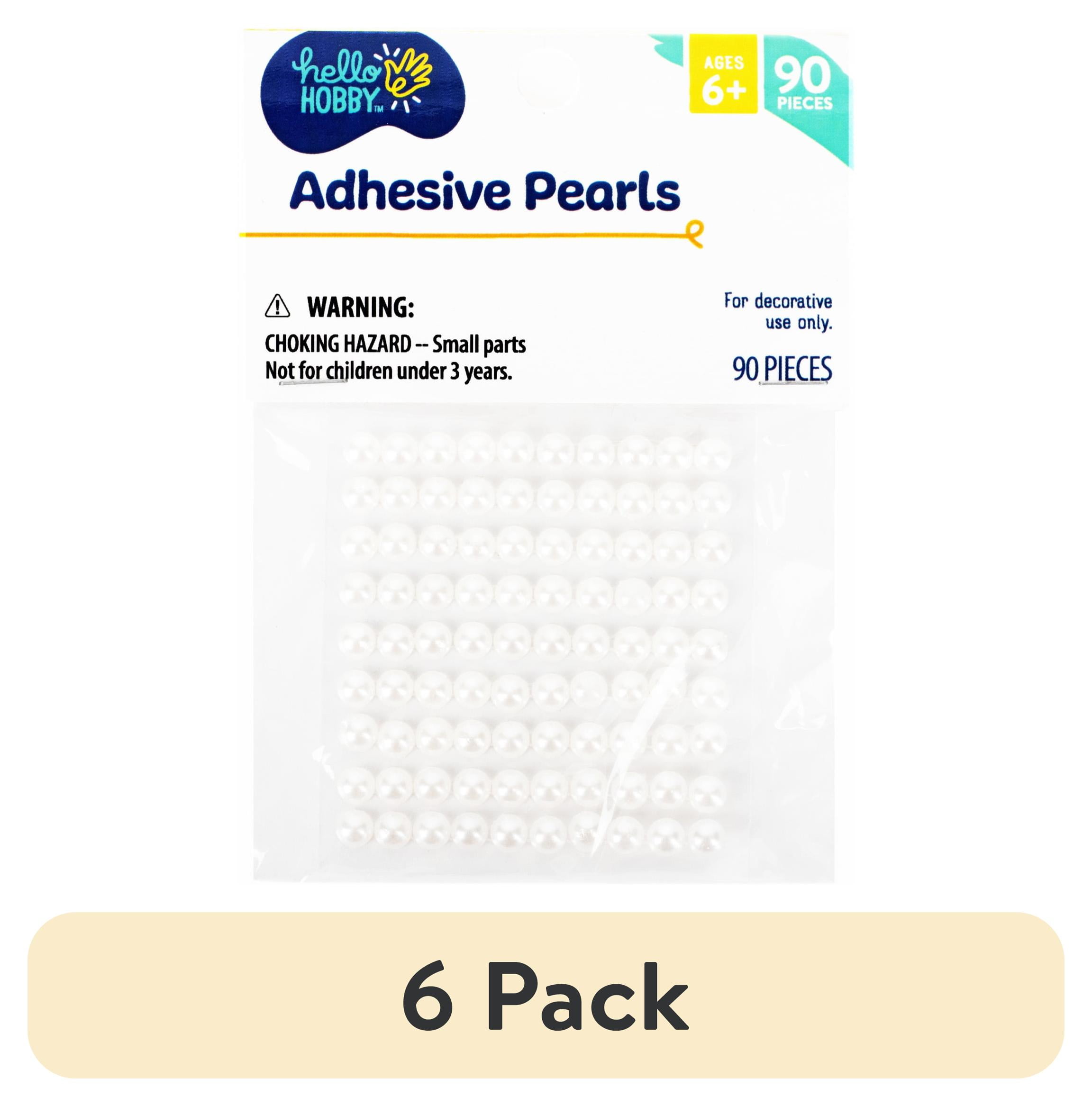 (6 pack) Hello Hobby 5mm White Faux Pearl Flatback Embellishments, 90 Pieces