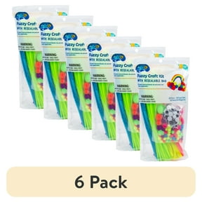 (6 pack) Hello Hobby Neon Fuzzy Craft Kit, 300 Pieces