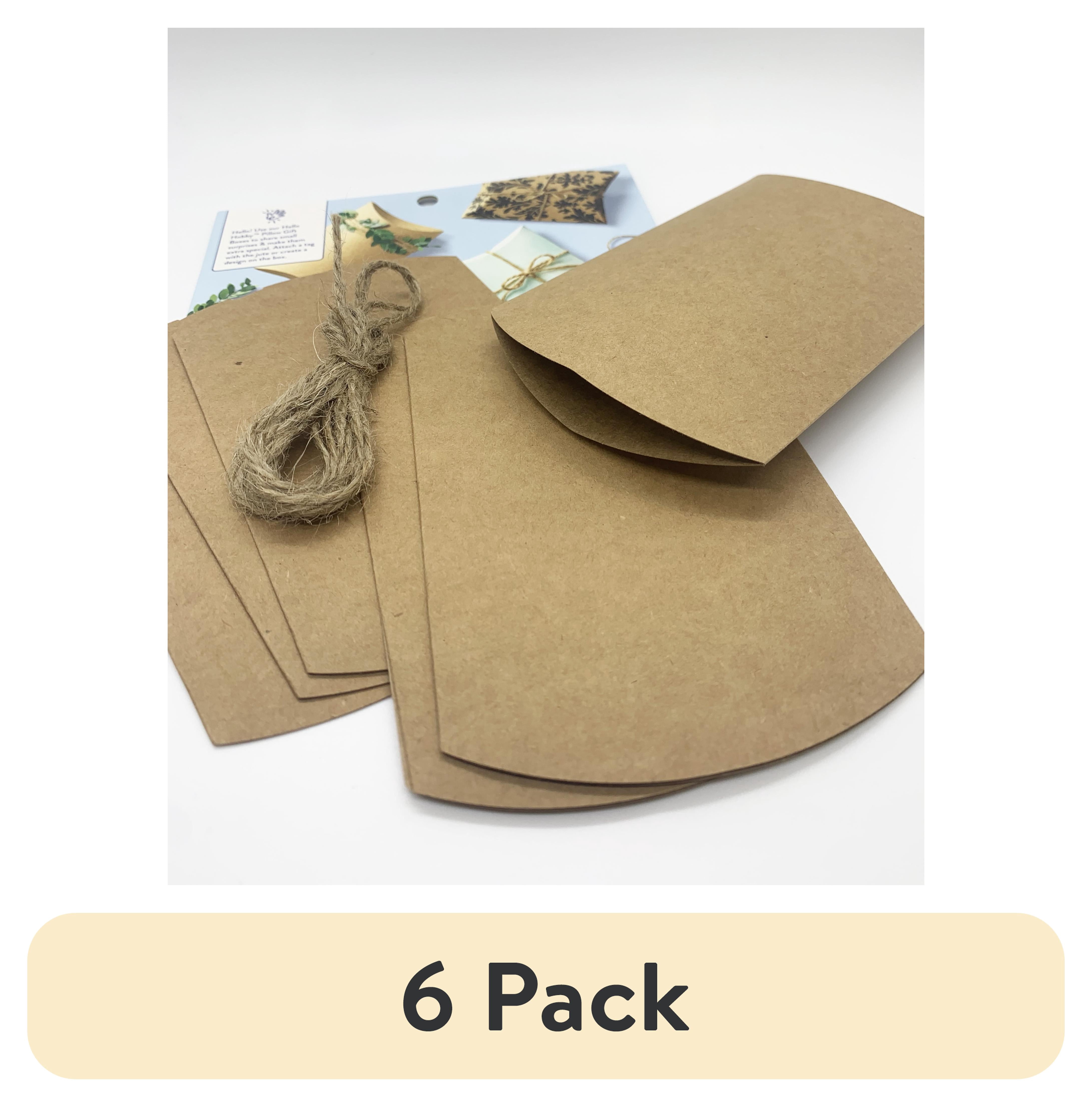 (6 pack) Hello Hobby Gift Pillow Box, 6 Pieces, Kraft, Size 3.5 x 4.75