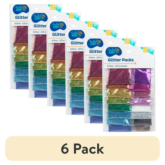 (6 pack) Hello Hobby Glitter Packs, 16-Pack