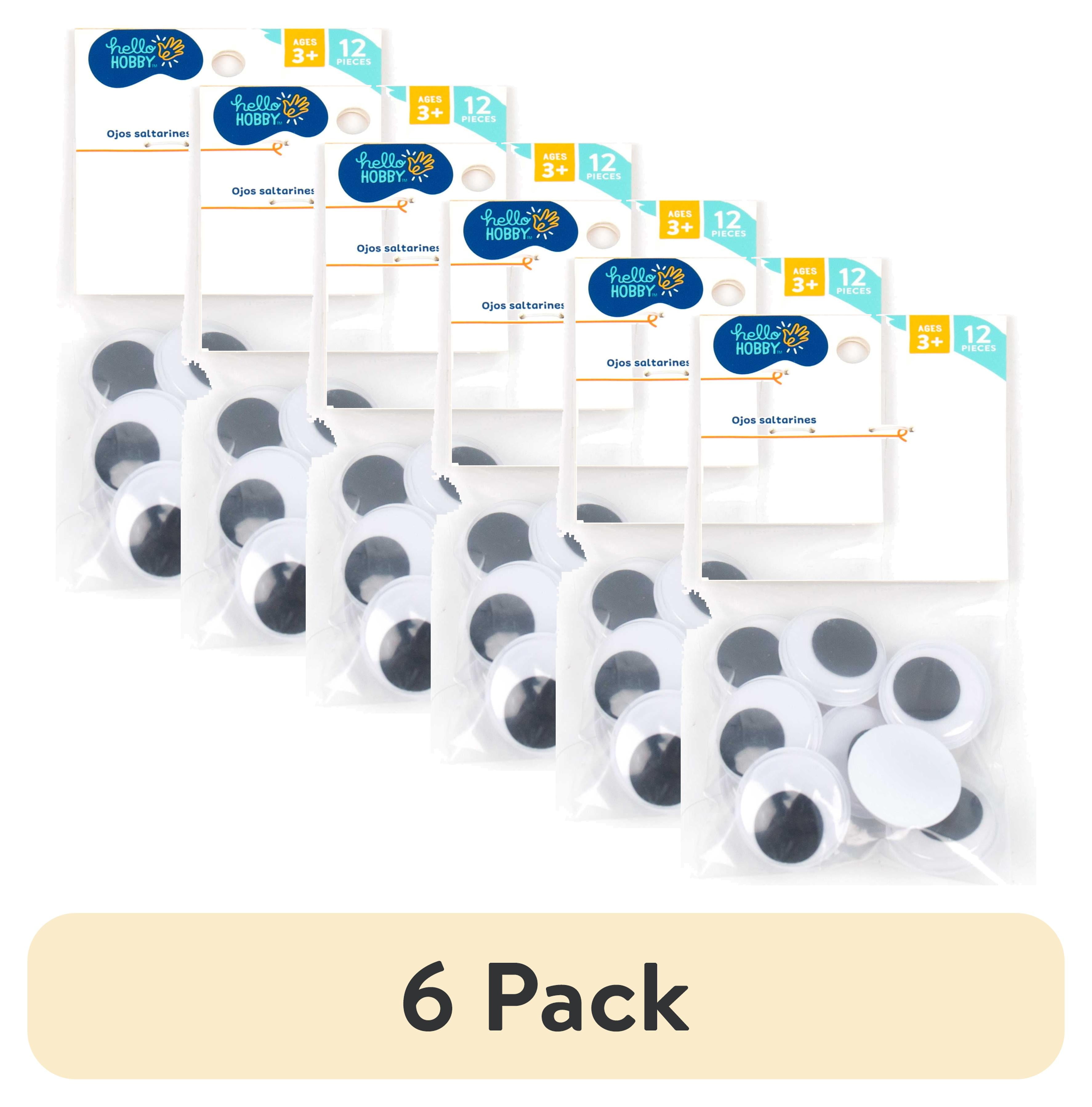 (6 pack) Hello Hobby Large Black and White Plastic Wiggly Eyes, 12-Pack