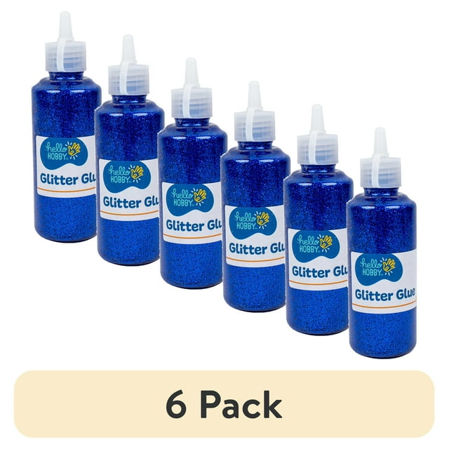 (6 pack) Hello Hobby Royal Blue Glitter Glue, 2.9 oz., Boys and Girls, Child, Ages 6+