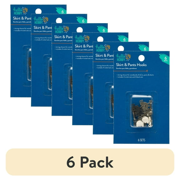 (6 pack) Hello Hobby Metal Skirt and Pant Hook and Bar Set, 6 Count