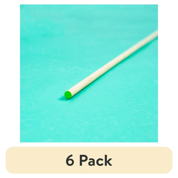 (6 pack) Hello Hobby Wood Dowel, 36” Long, 3/16-inch Diameter, Green Ends