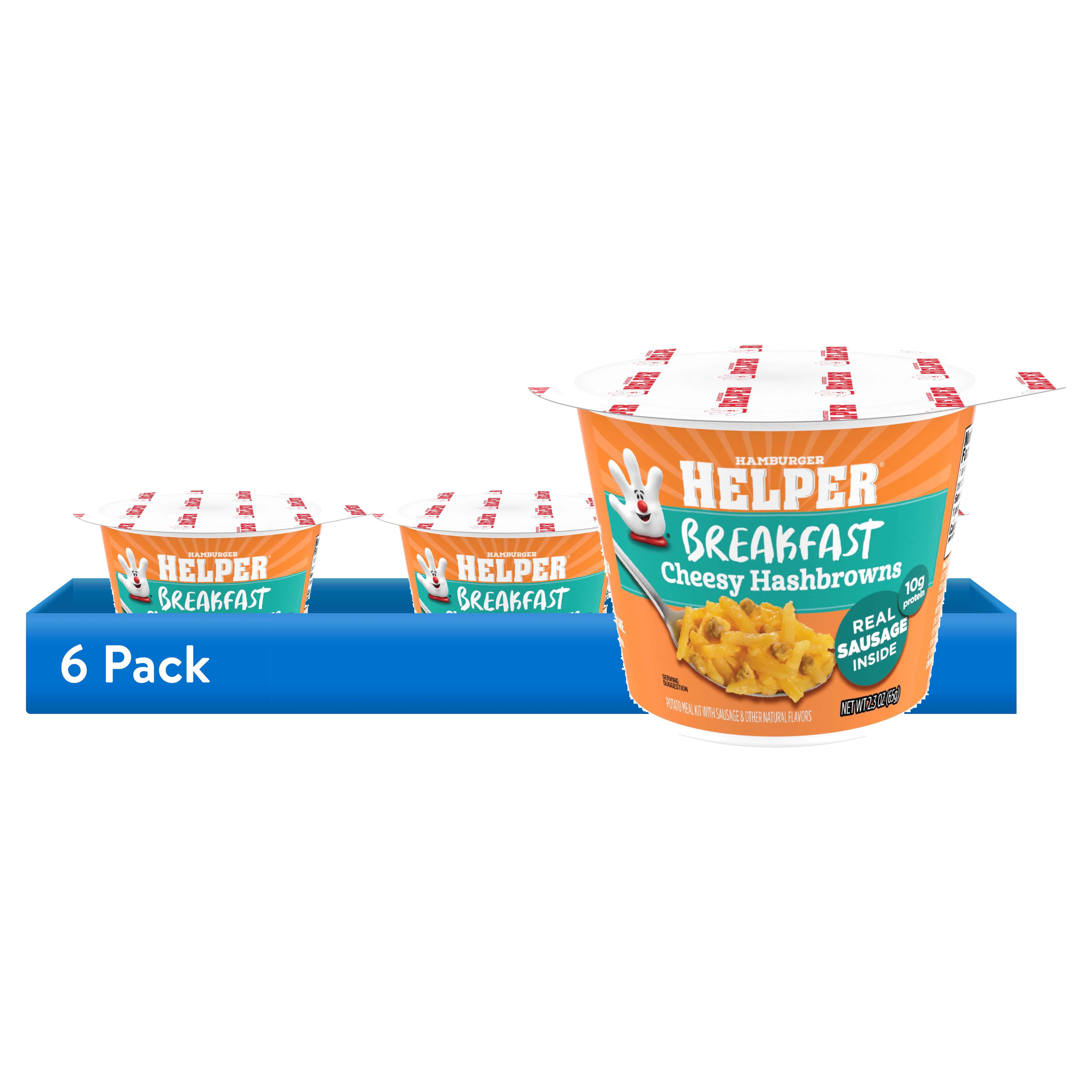 (6 pack) Helper Breakfast Cheesy Hashbrowns, 2.3 Oz Microwave Cup