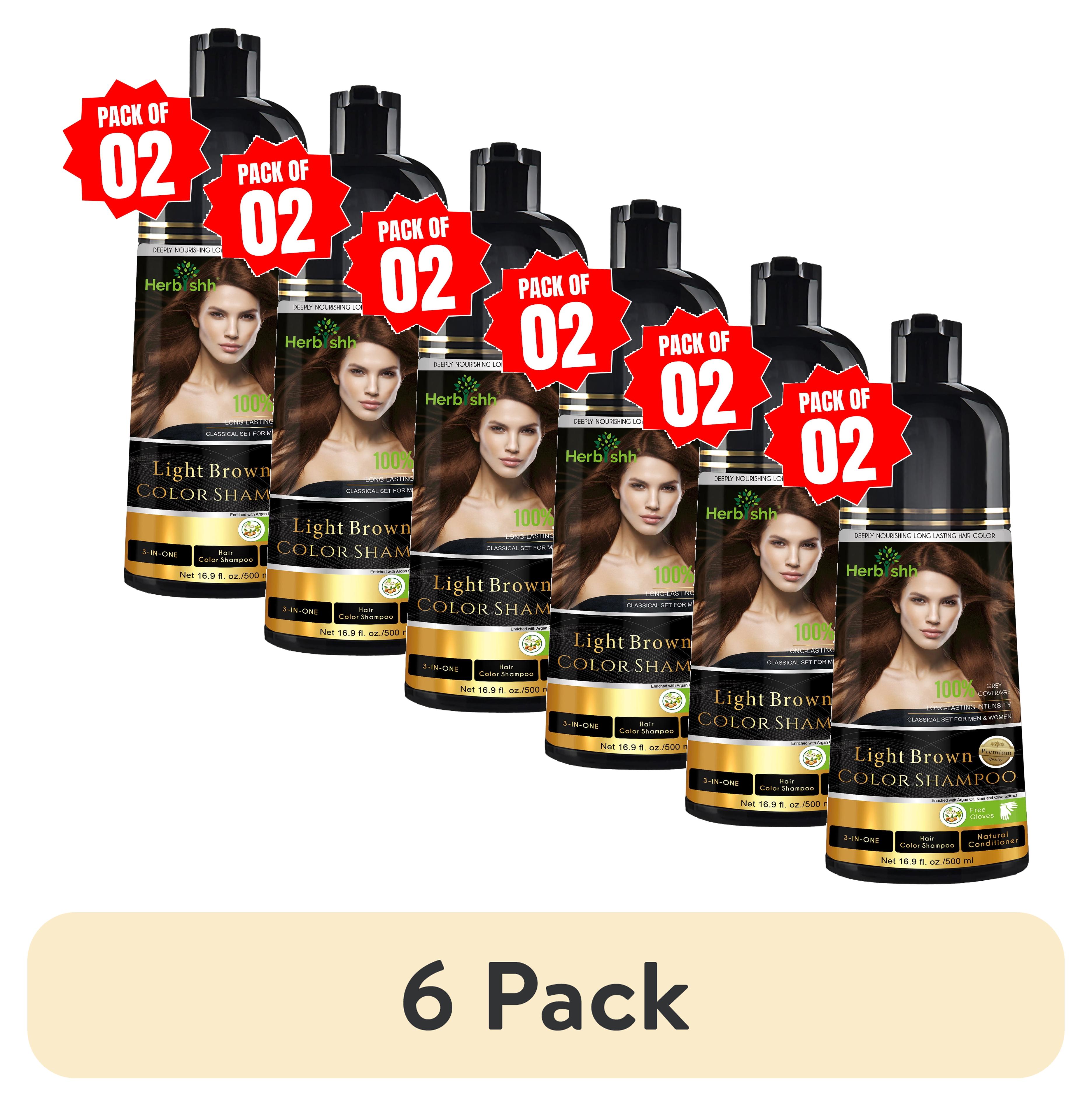 Shampoo Light (6 pack) Herbishh Light Brown Hair Color Shampoo for Gray Hair ...
