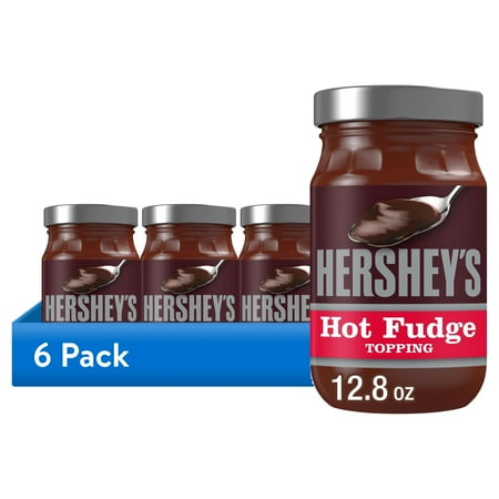 (6 pack) Hershey's Hot Fudge Sauce Topping, Jar 12.8 oz