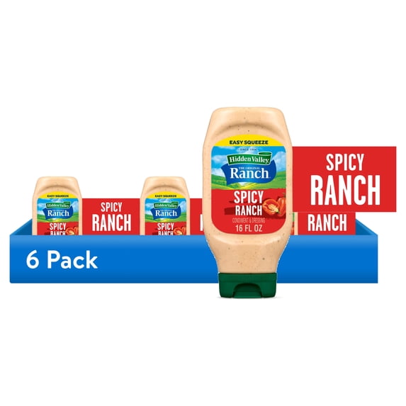 (6 pack) Hidden Valley Spicy Ranch Topping and Dressing, 16 fl oz ...
