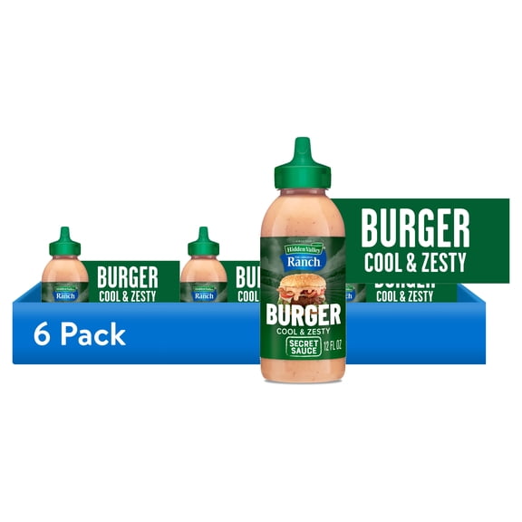 (6 pack) Hidden Valley The Original Ranch Burger Secret Sauce, 12 fl oz Squeezable Bottle