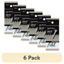 (6 pack) Hillman Lag Screws, 1/4" x 2", Steel, Zinc, Interior Screws, Hex Drive, Silver, 3 pack