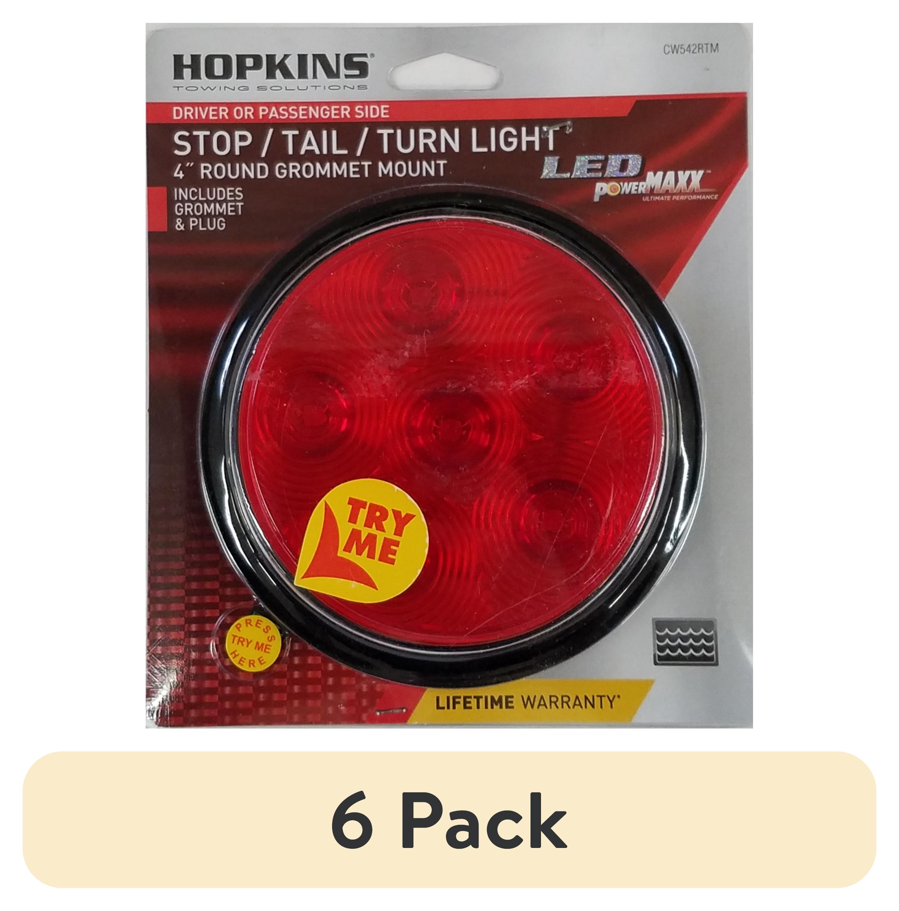 (6 pack) Hopkins Towing Solutions LED 4in Sealed Round Stop-Tail-Turn Light Kit, C542RTM