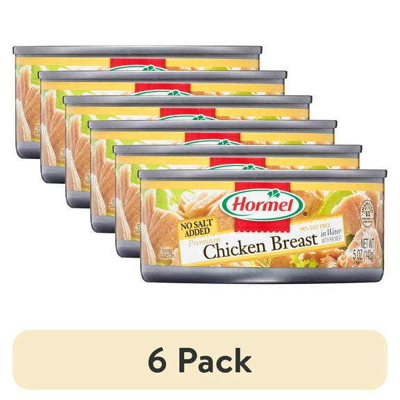 (6 pack) Hormel No Salt Added Premium Chicken Breast, in Water, 5 oz Can