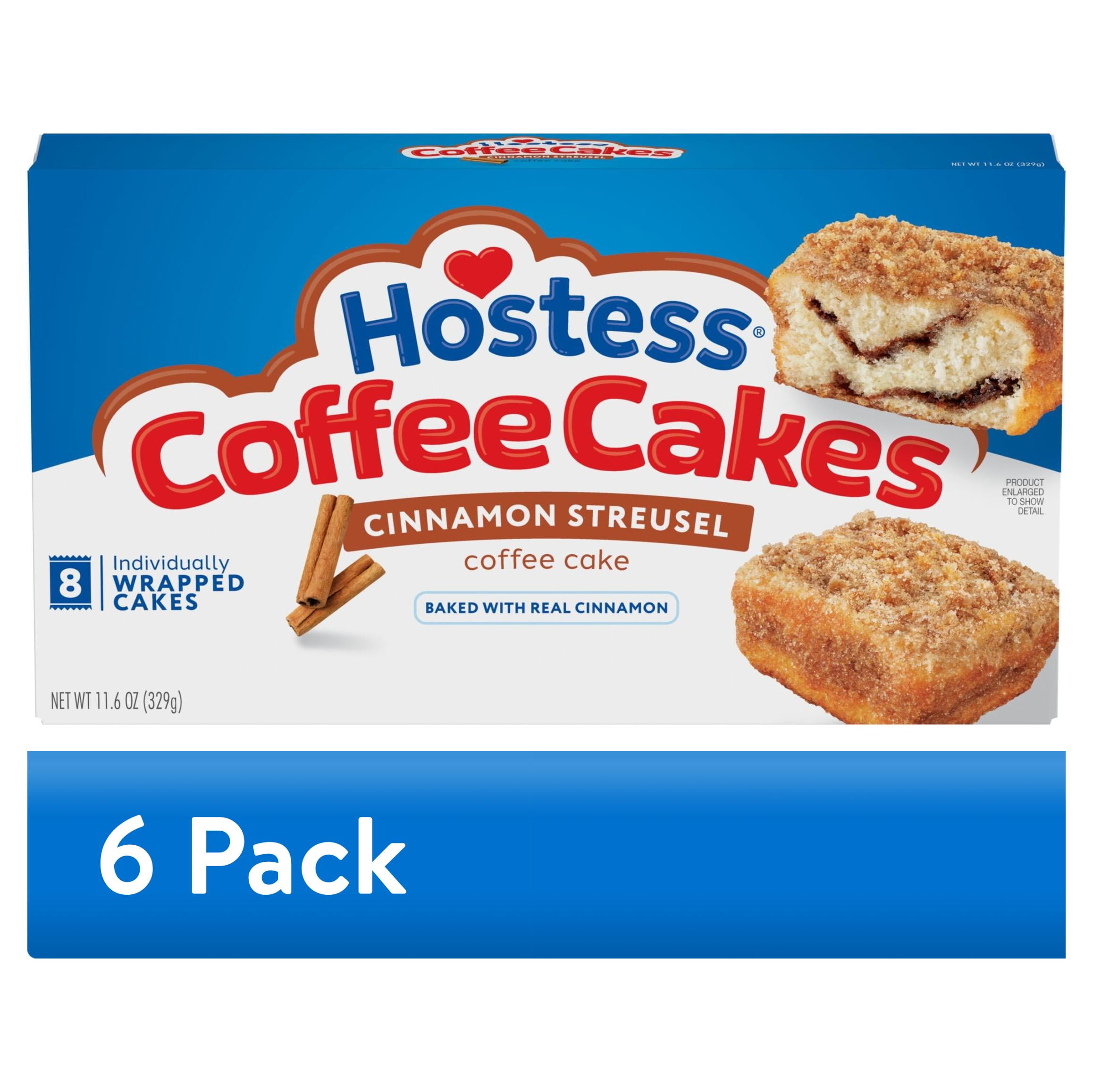 (6 pack) Hostess Coffee Cakes, Cinnamon Streusel Snack Cakes, 11.6 oz Box (8 Count)