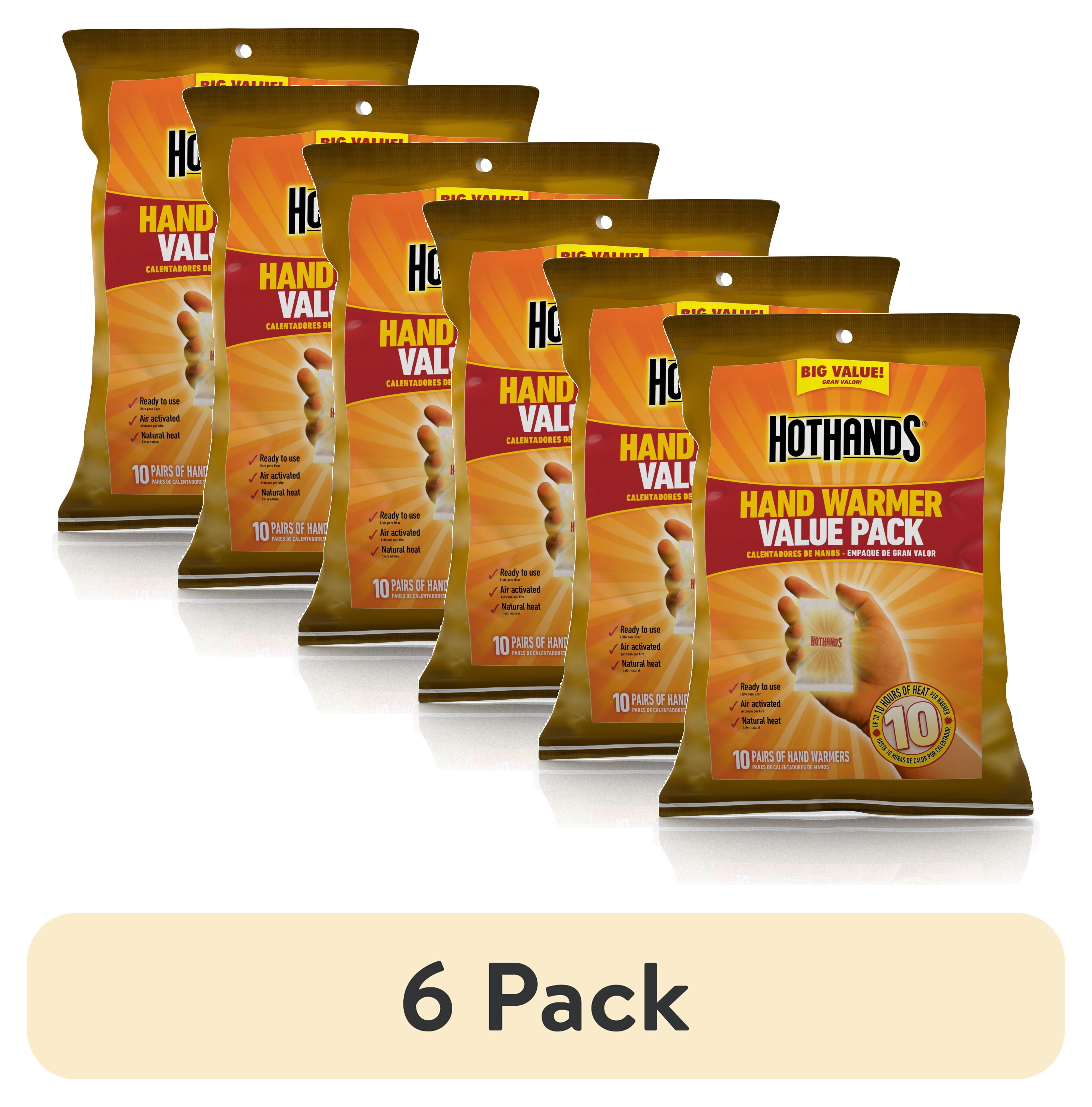 (6 pack) HotHands Hand Warmers 10 Pair Value Pack - Up to 10 Hours of Heat per Pair