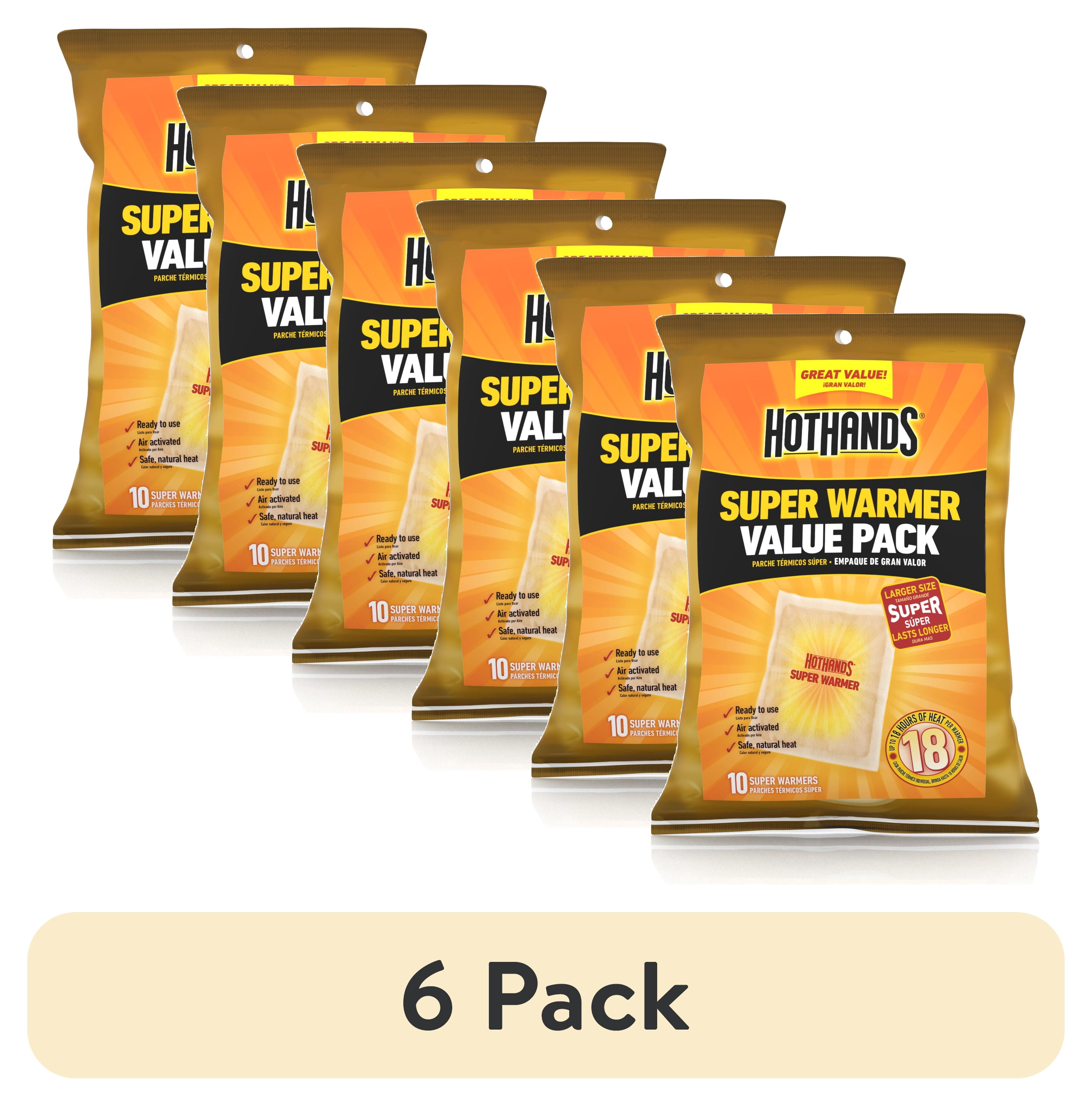 (6 pack) HotHands Large Body & Hand Super Warmers, 10-Pack