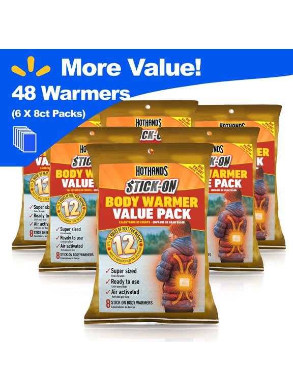 (6 pack) (6 pack) HotHands Stick-On Body Warmers - 8 Pack