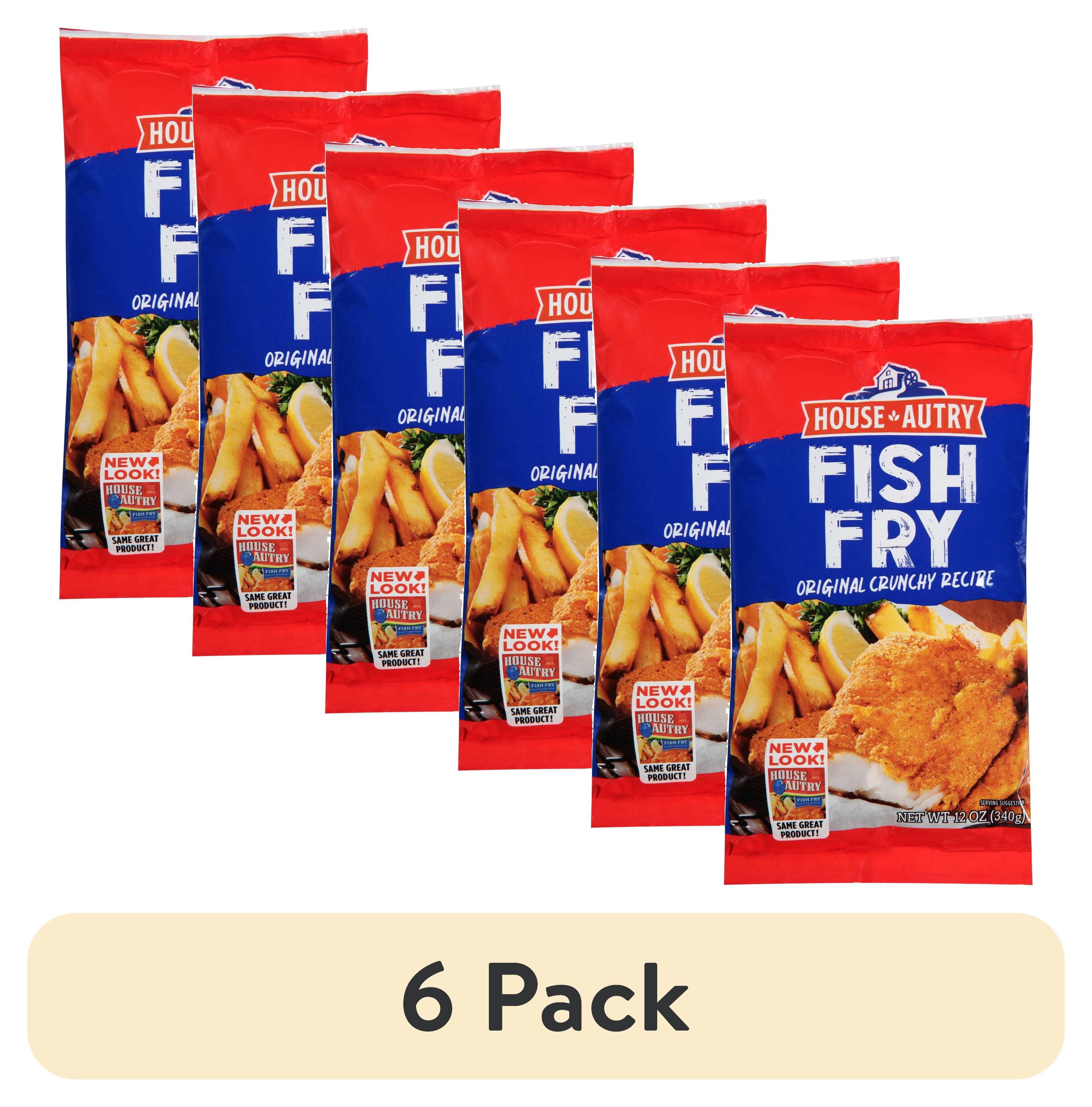 (6 pack) House Autry Original Crunchy Recipe Fish Fry Mix 12z Seasoned Crispy Coatings & Batters Fry Mix Pouch