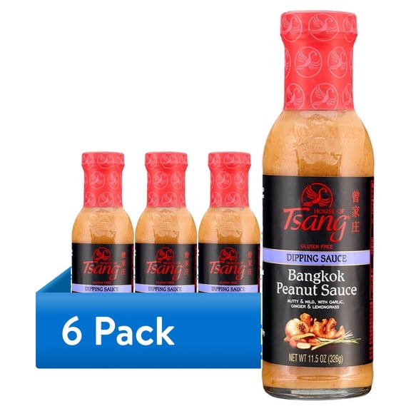 (6 pack) House of Tsang Bangkok Peanut Dipping Sauce 11.5 oz. Bottle