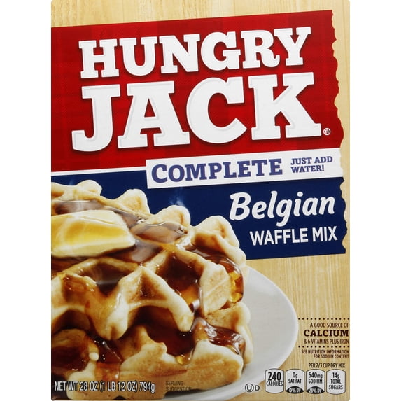 (6 pack) Hungry Jack Complete Belgian Waffle Mix, 28 oz Box