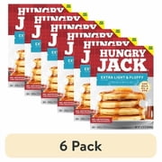 (6 pack) Hungry Jack Complete Extra Light and Fluffy Pancake Mix and Waffle Mix, 32 oz Box