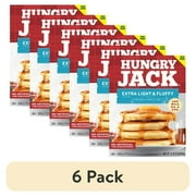 (6 pack) Hungry Jack Complete Extra Light and Fluffy Pancake Mix and Waffle Mix, 32 oz Box