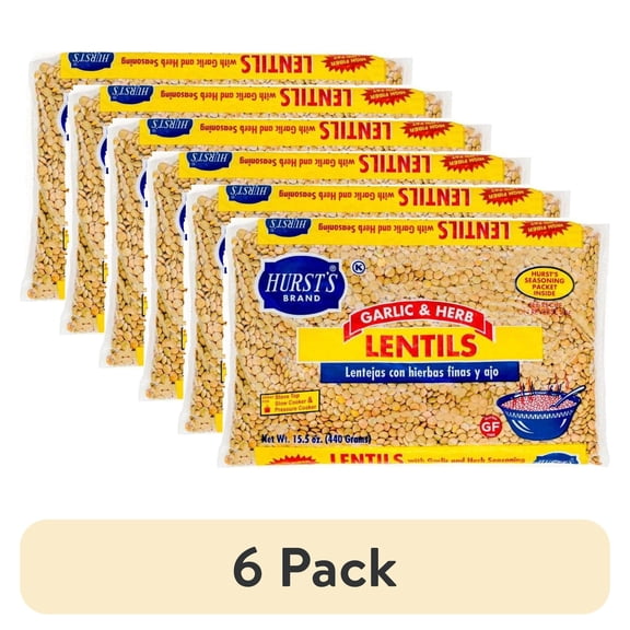 (6 pack) Hurst’s Garlic & Herb Lentils, 15.5 oz
