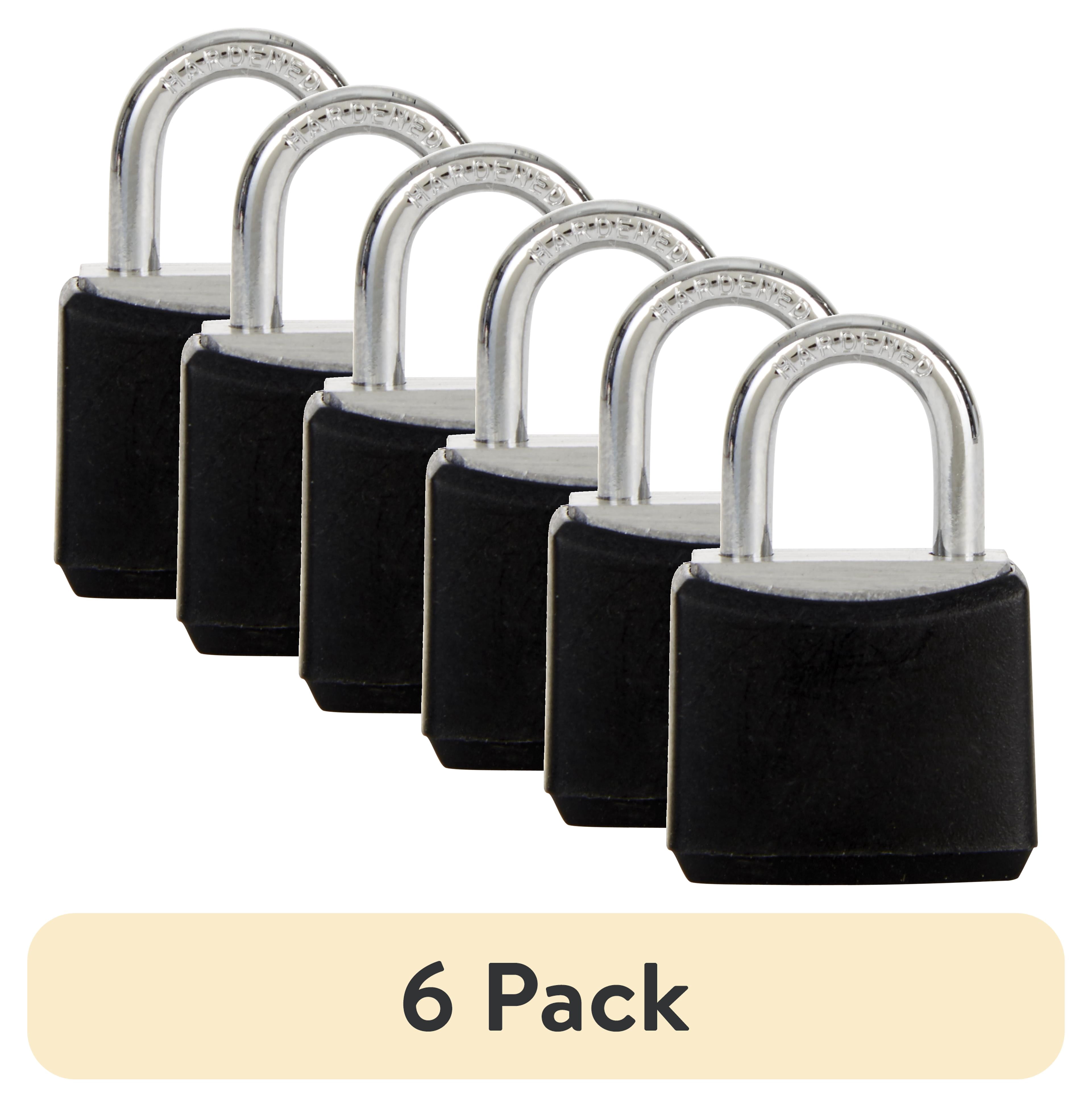 (6 pack) Hyper Tough 13/16 in. (20mm) Covered Aluminum Keyed Padlocks with 7/16 in. (11mm) Hardened Steel Shackles, 2-Pack