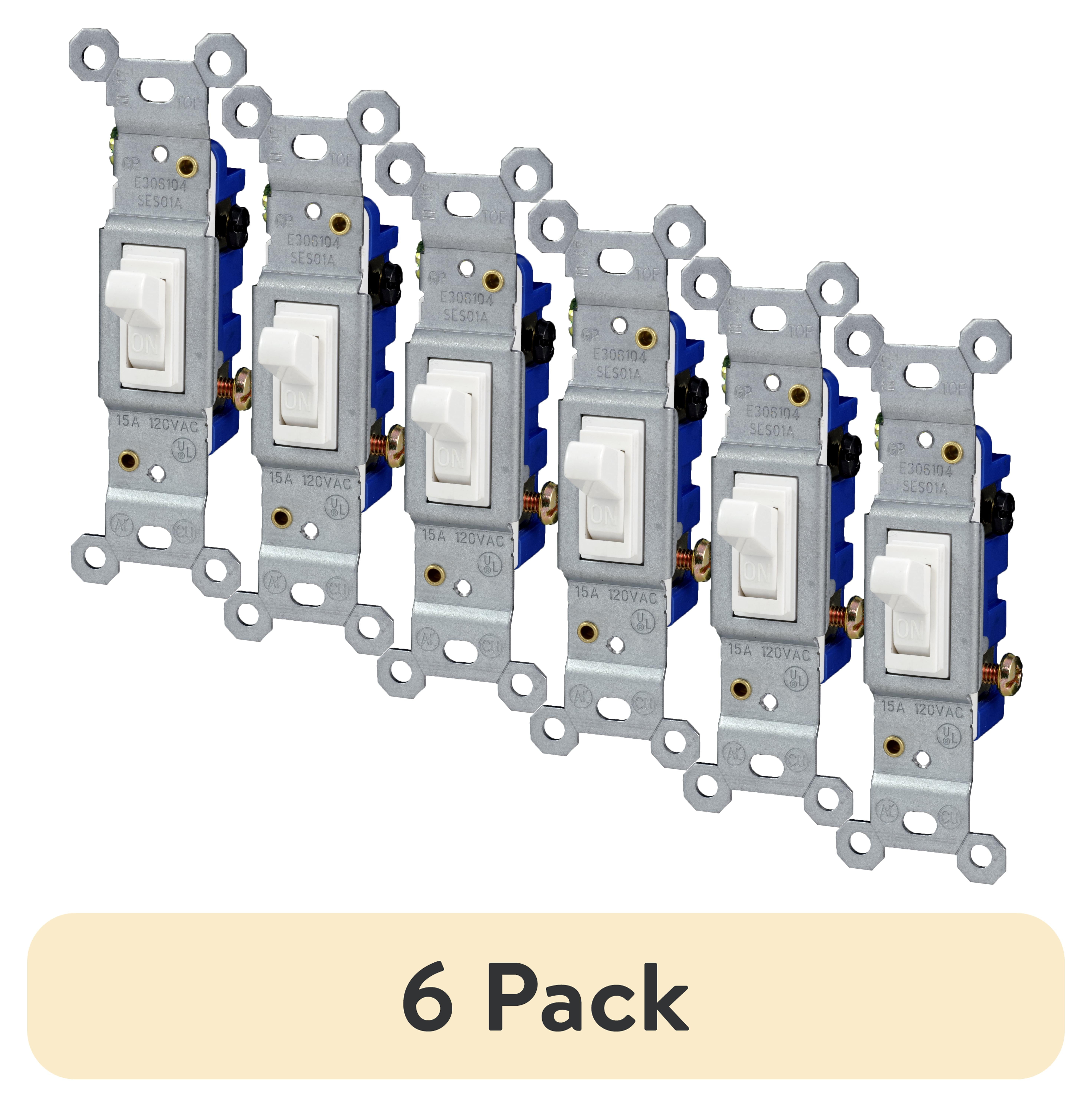 6 pack) Hyper Tough Grounding Single Pole Lighting Control Switch
