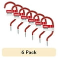 thumbnail image 1 of (6 pack) Hyper Tough Screw-in Vinyl Coated Bicycle Hook, Red, 2.75" x 0.8" x 6", 1 of 3