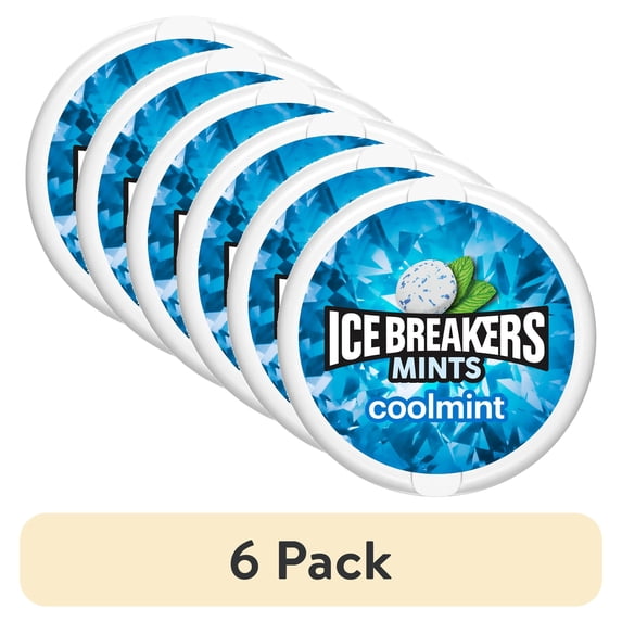 (6 pack) Ice Breakers Cool Mint Sugar Free Mints, Tin 1.5 oz