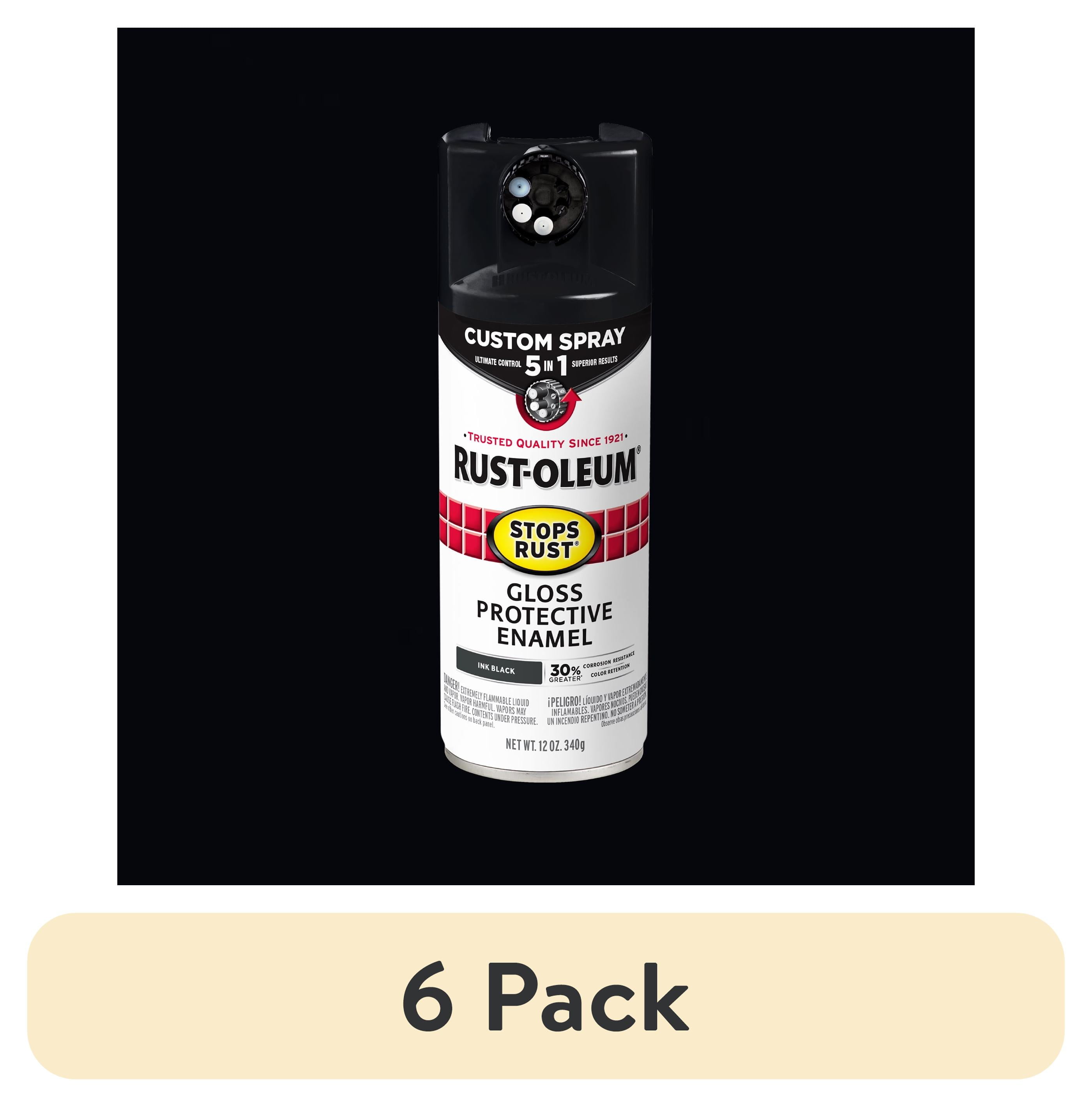 6 Pack, Black, Rust-Oleum Automotive Rust Reformer Flat Spray