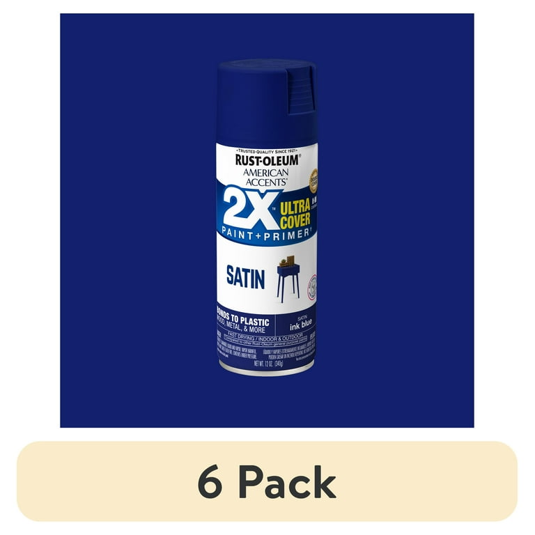 6 pack) Ink Blue, Rust-Oleum American Accents 2X Ultra Cover Satin