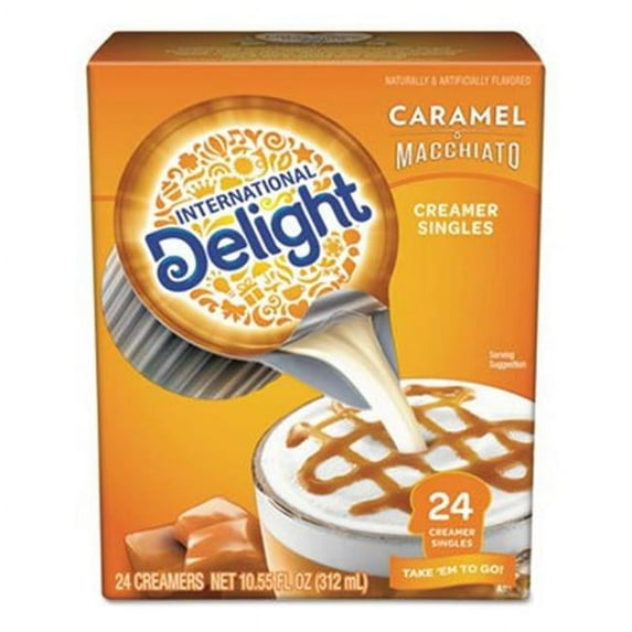 (6 pack) International Delight Caramel Macchiato Coffee Creamer Singles, 0.44 fl oz, 24 Count