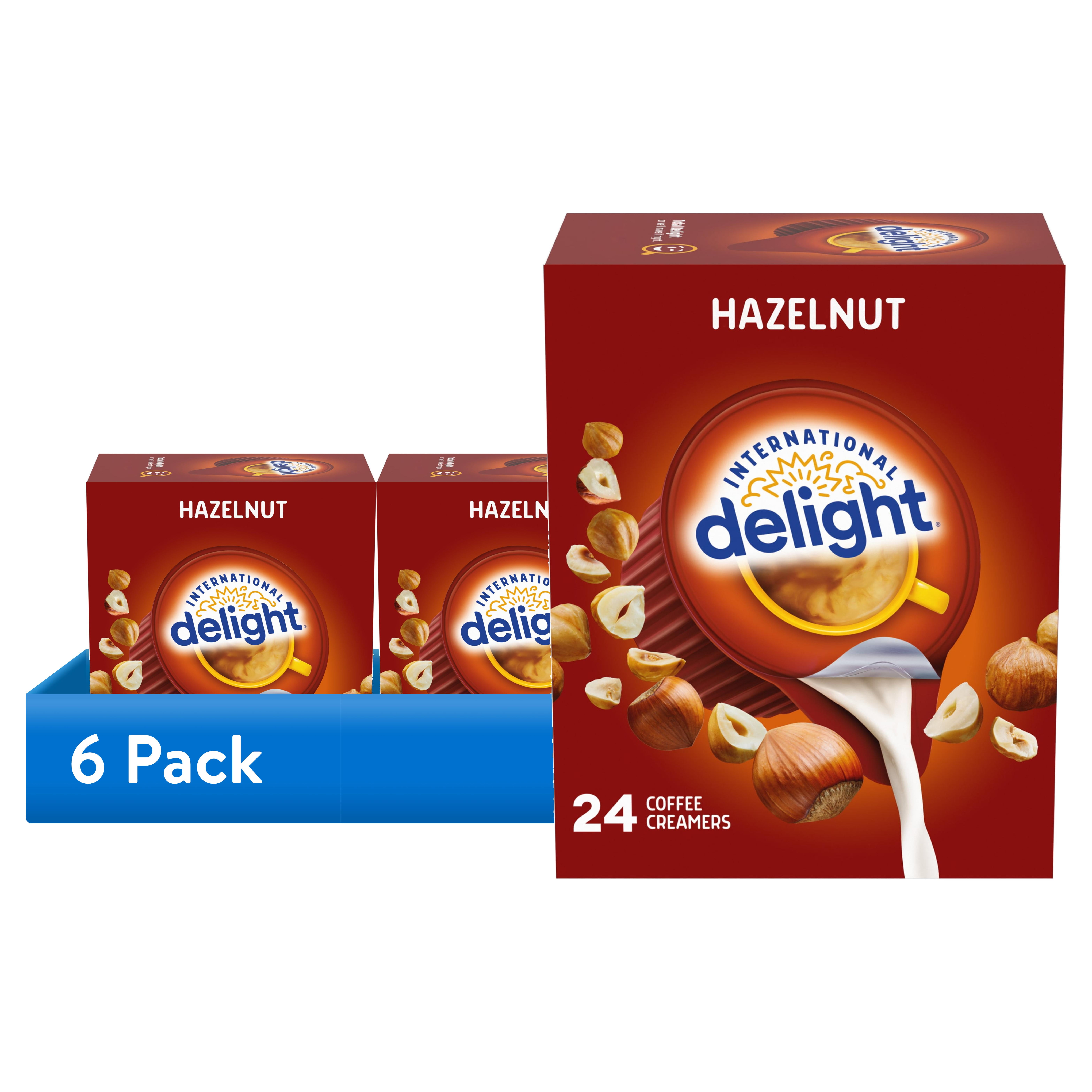 (6 pack) International Delight Hazelnut Coffee Creamer Singles, 0.44 fl oz, 24 Count