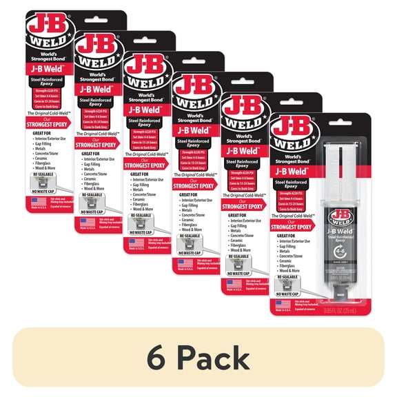 (6 pack) J-B Weld Syringe 25 Ml Epoxy