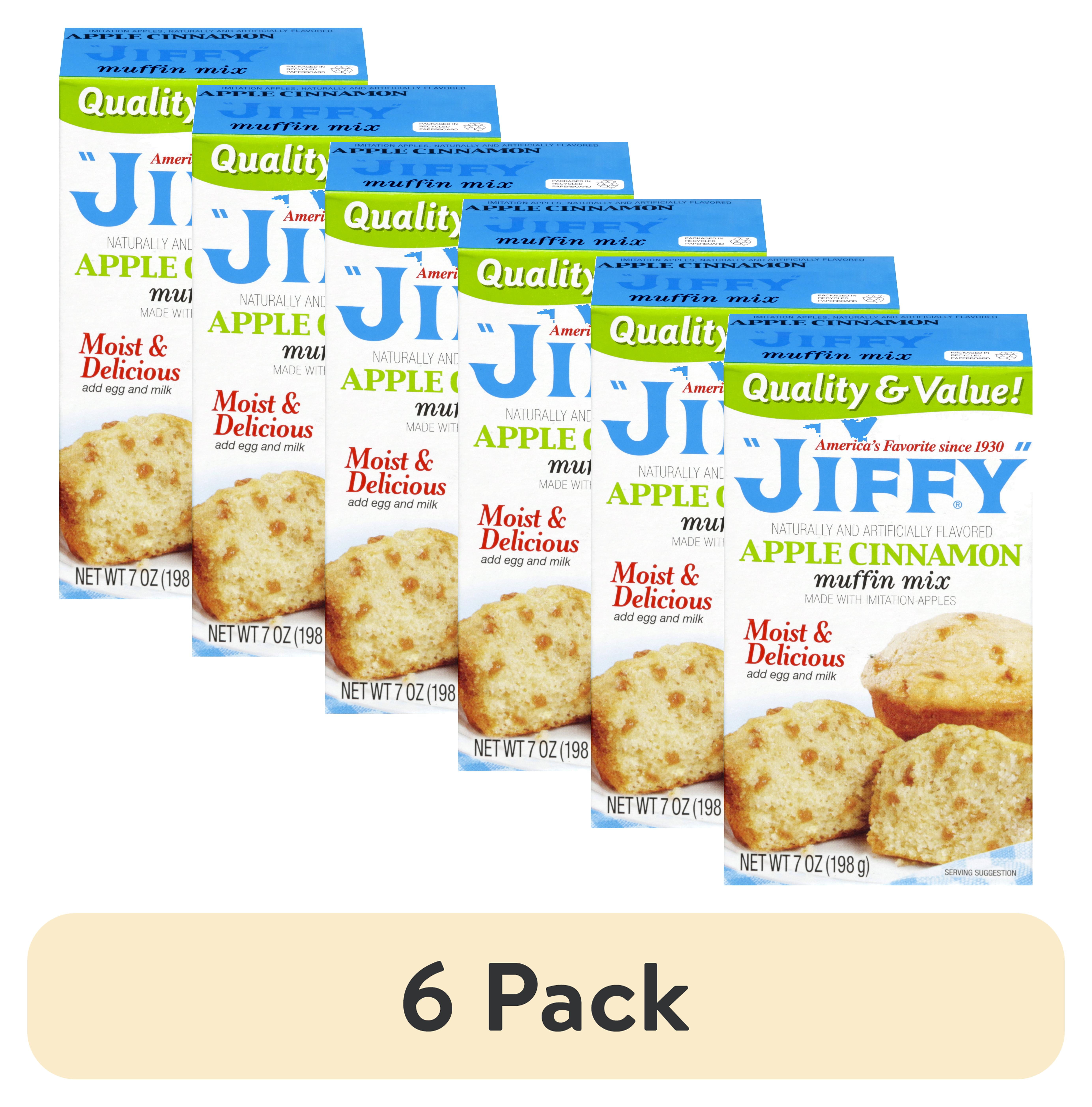(6 pack) "JIFFY" Apple Cinnamon Muffin Mix, 7 oz Box