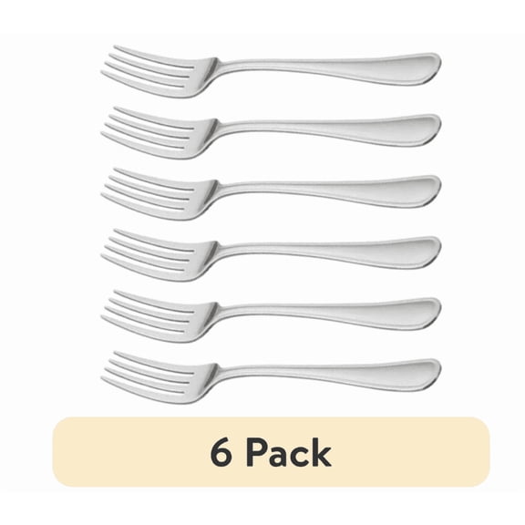 (6 pack) JUNBEI Stainless Steel Dinner Fork 3 Piece Set Silver