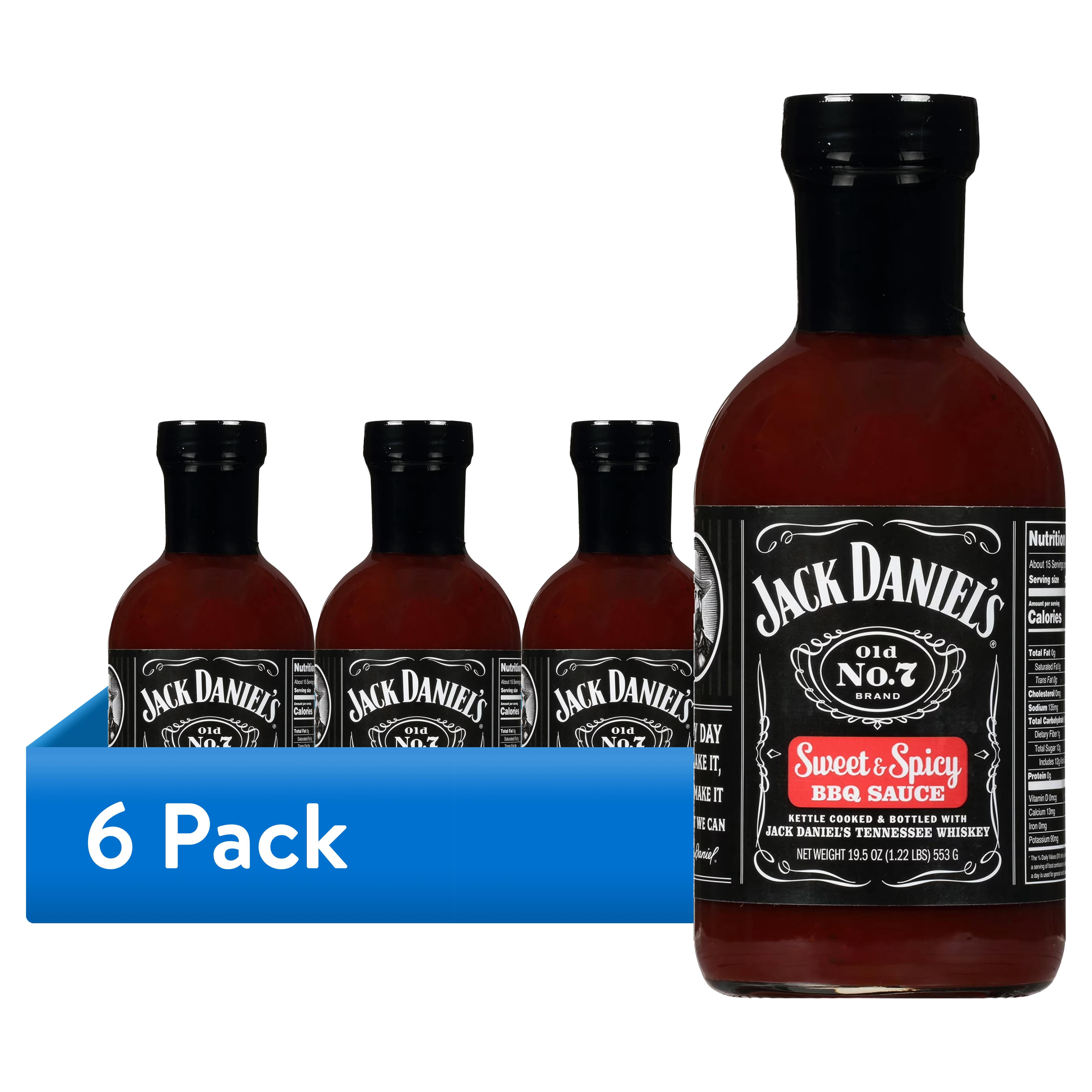(6 pack) Jack Daniel's Sweet & Spicy BBQ Sauce, 19.5 oz