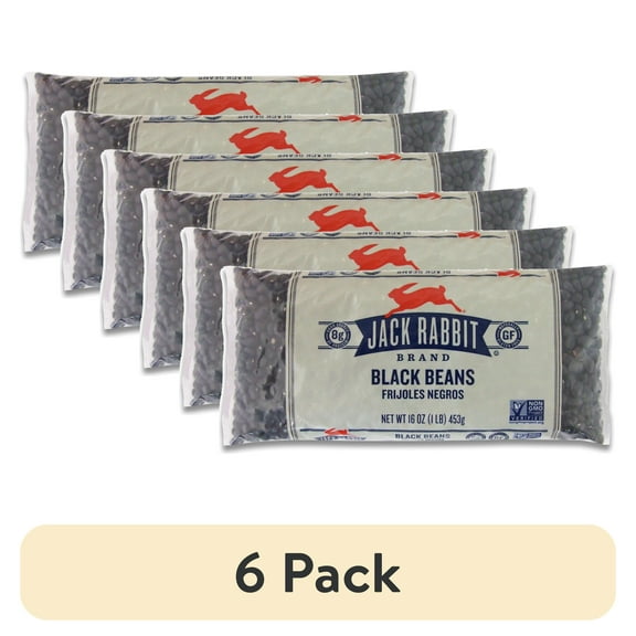 (6 pack) Jack Rabbit Black Beans, 16.0 OZ