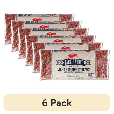 (6 pack) Jack Rabbit Brand Light Red Kidney Beans, 16 oz