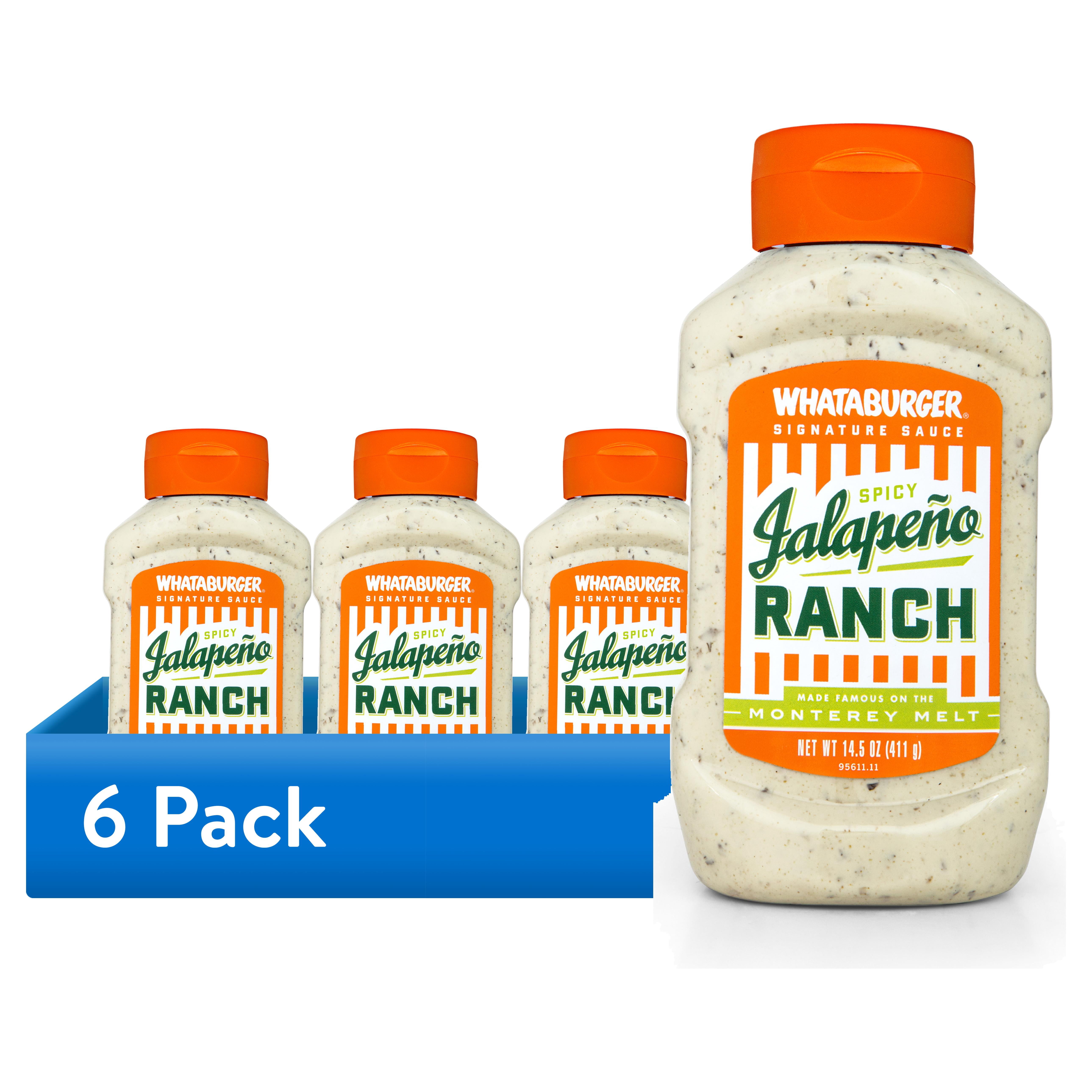 (6 pack) Jalapeno Spicy Ranch, Whataburger, 14.5 OZ.