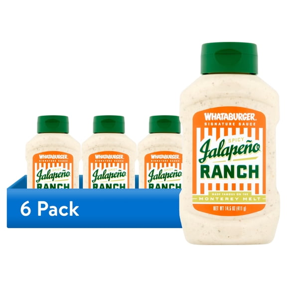 (6 pack) Jalapeno Spicy Ranch, Whataburger, 14.5 OZ.