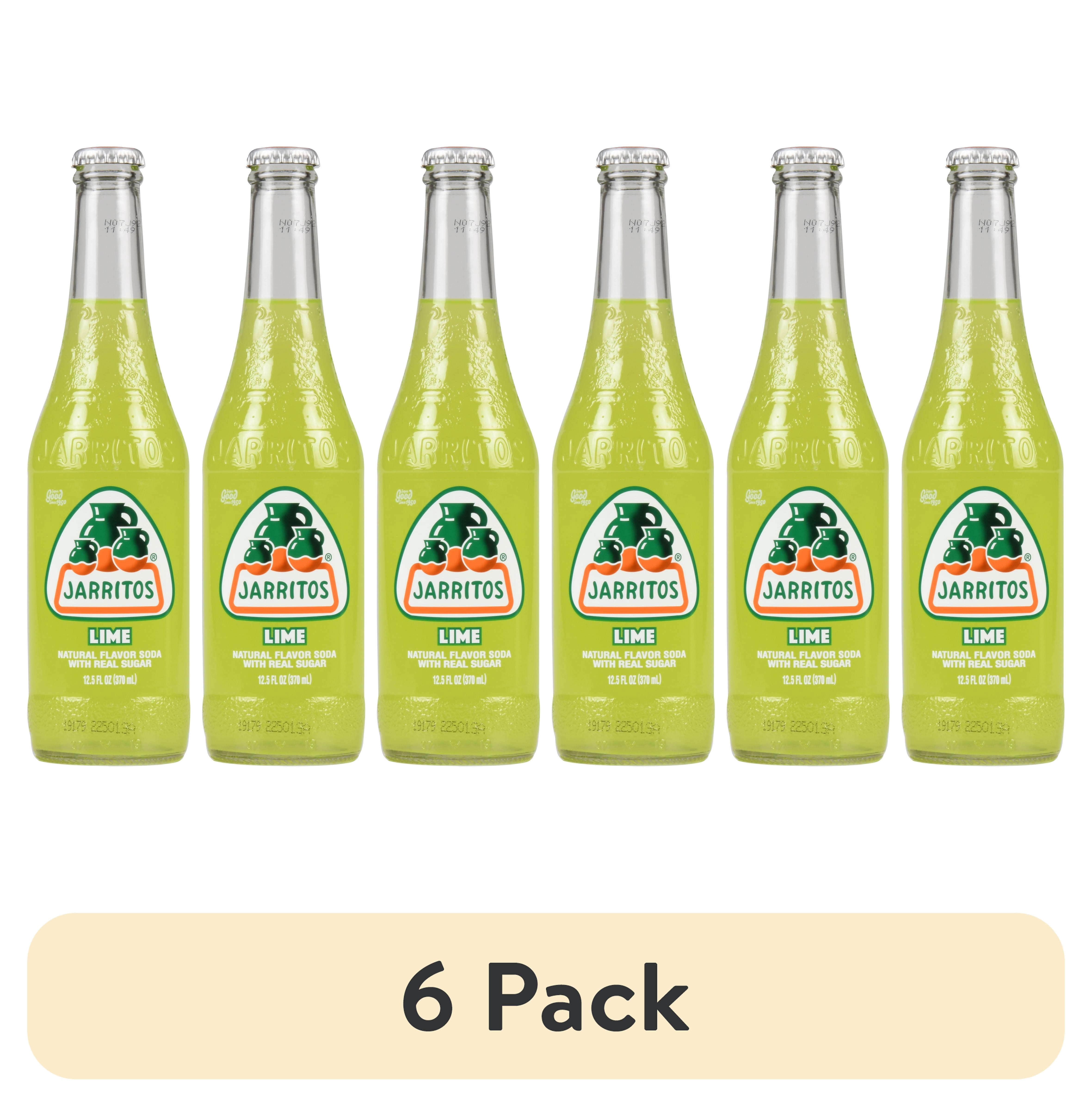 (6 pack) Jarritos Lime Soda, 12.5 fl oz (370 ml) Glass Bottle, 1 Count