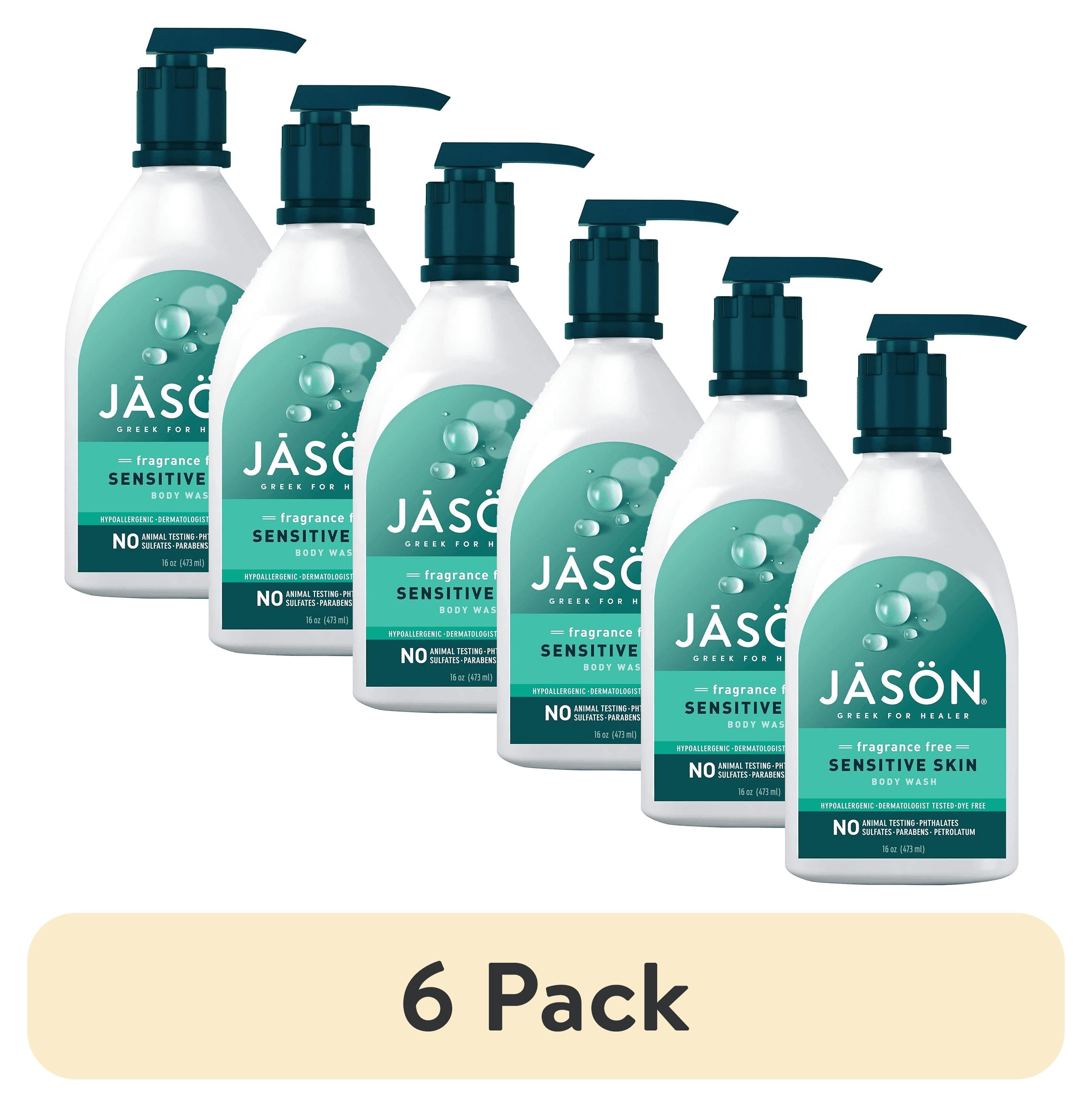 (6 pack) Jason Sensitive Body Wash, Fragrance Free, 16 oz
