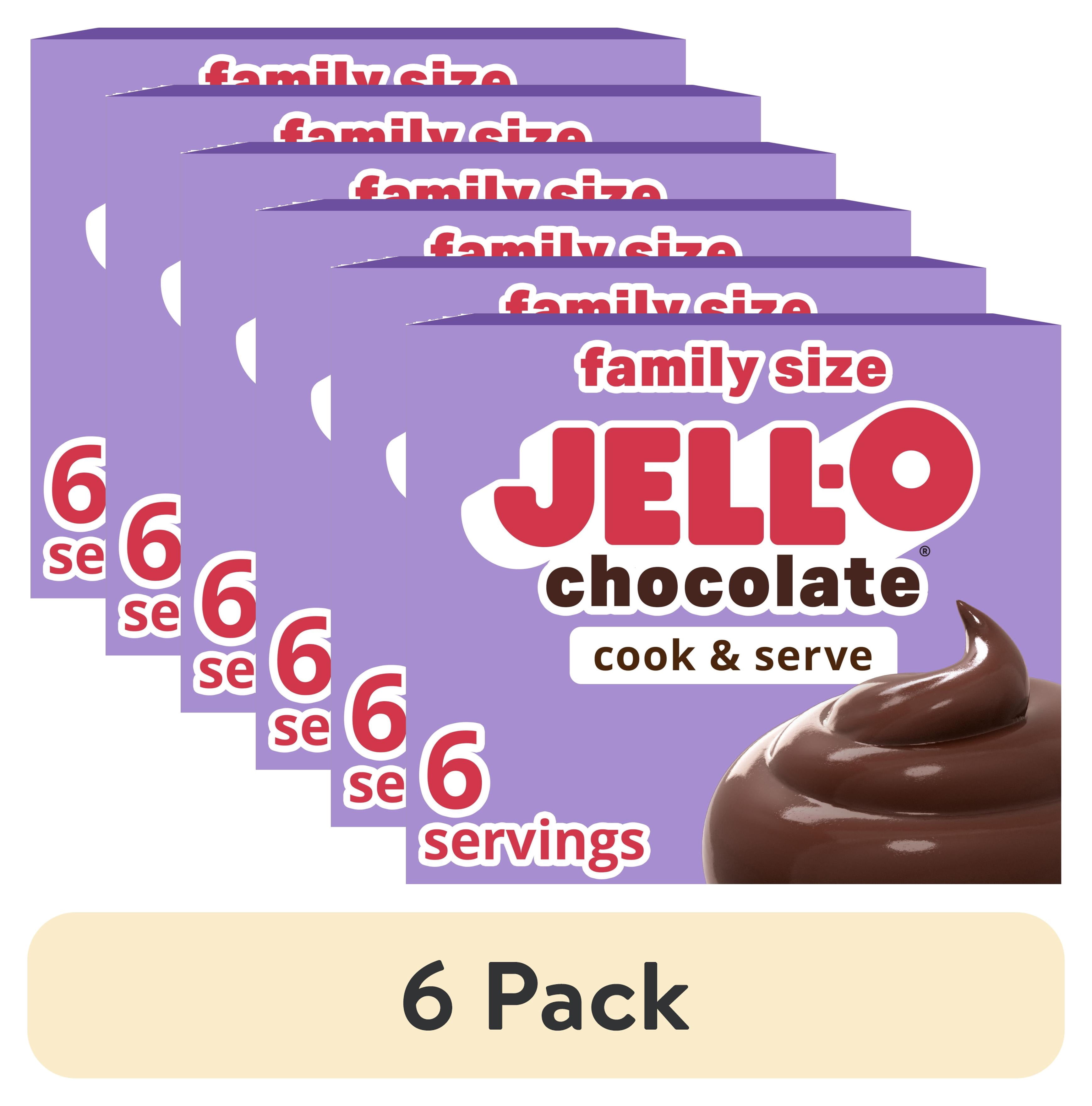 (6 pack) Jell-O Cook & Serve Chocolate Flavor Pudding & Pie Filling Mix, Family Size, 5 oz Box
