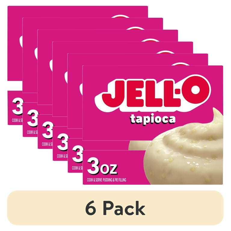 6 pack) Jell-O Cook & Serve Tapioca Artificially Flavored Fat Free