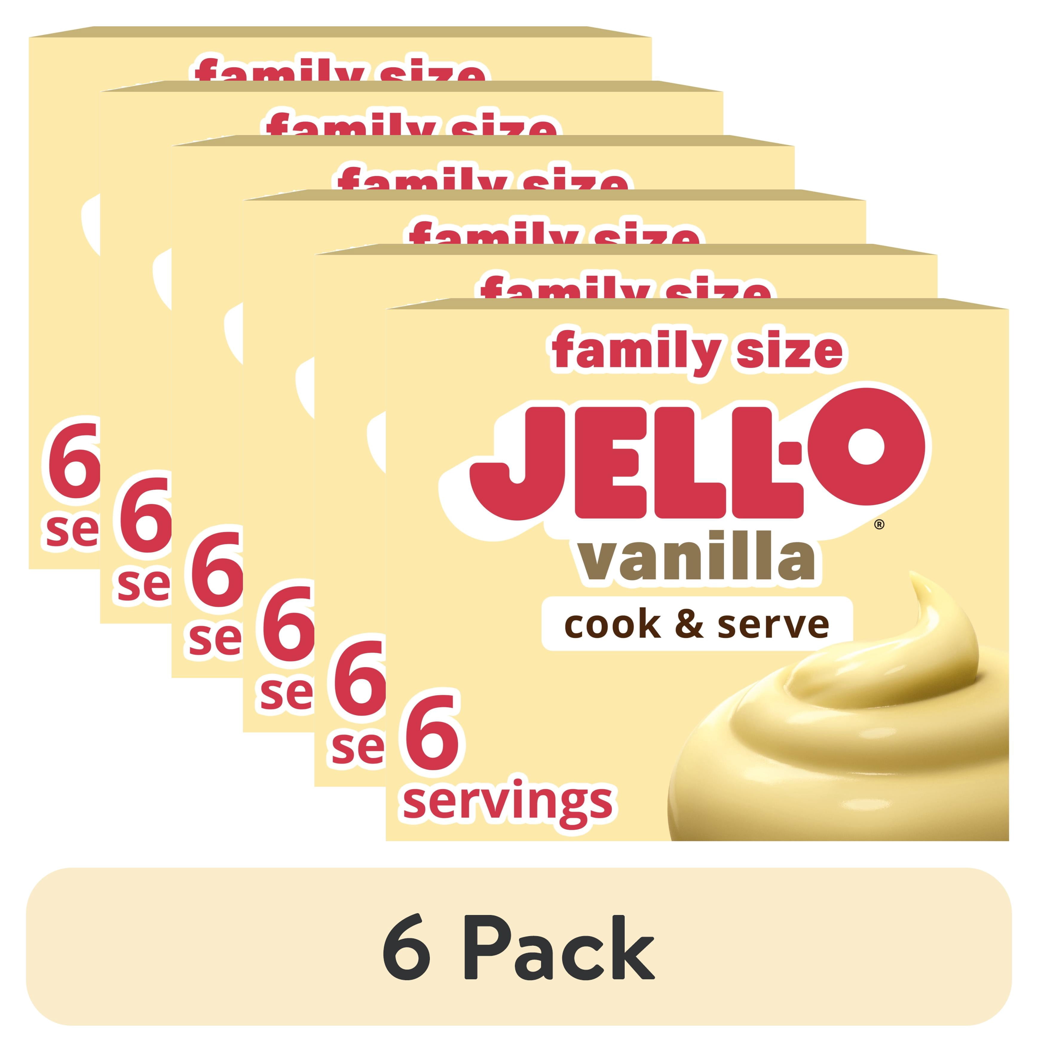(6 pack) Jell-O Cook & Serve Vanilla Pudding & Pie Filling Mix, 4.6 oz Box