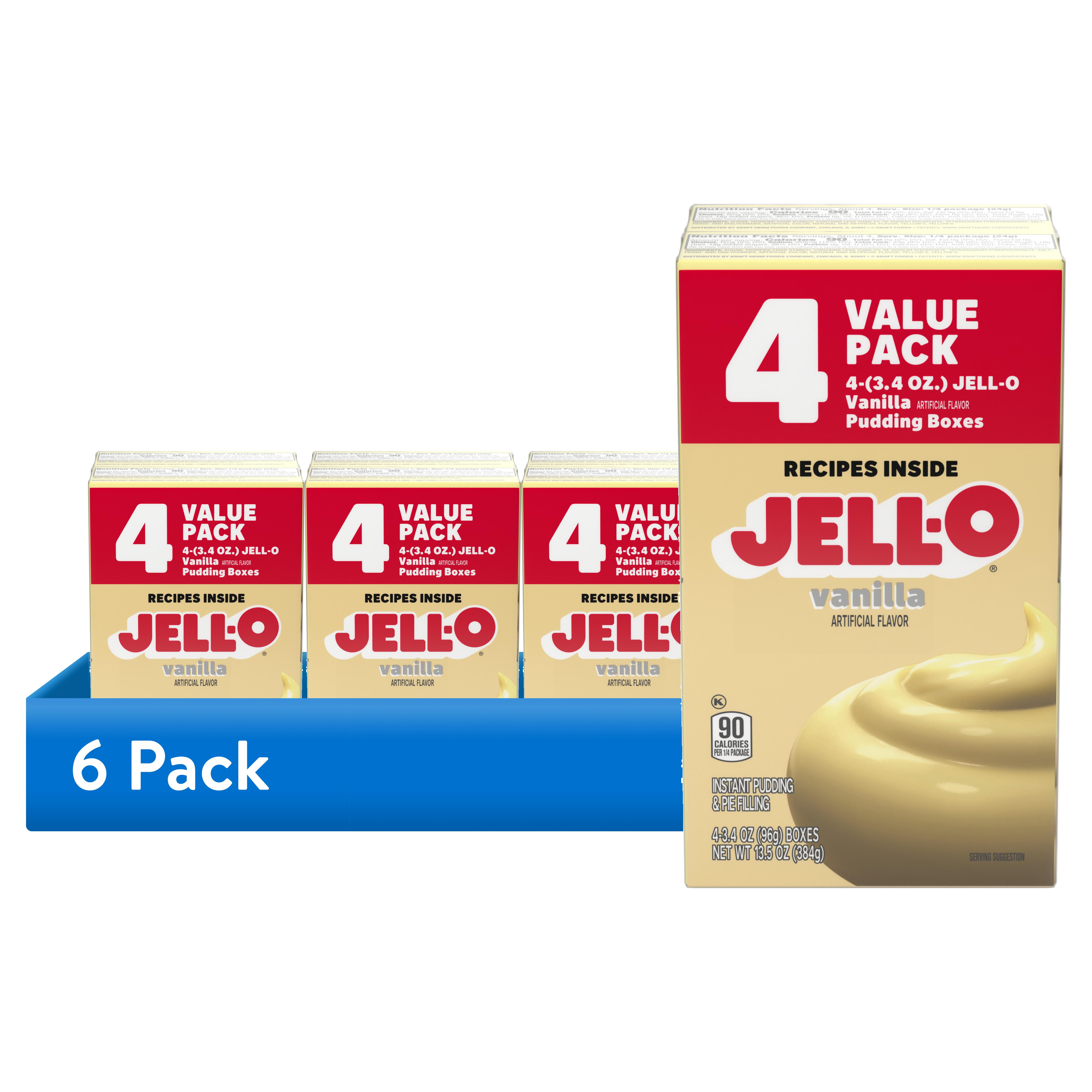 3 pack) Jell-O Vanilla Instant Pudding & Pie Filling Mix Value