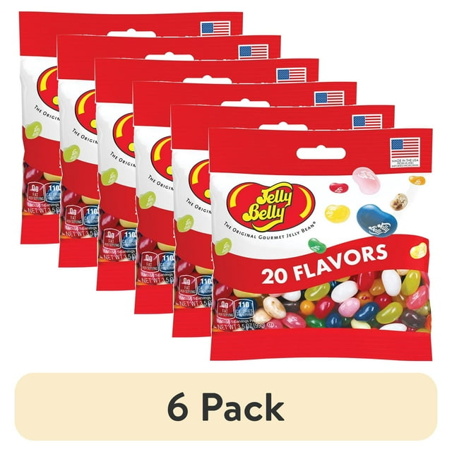 (6 pack) Jelly Belly 20 Flavor Assorted Jelly Beans - 3.5 oz Grab & Go® Bag