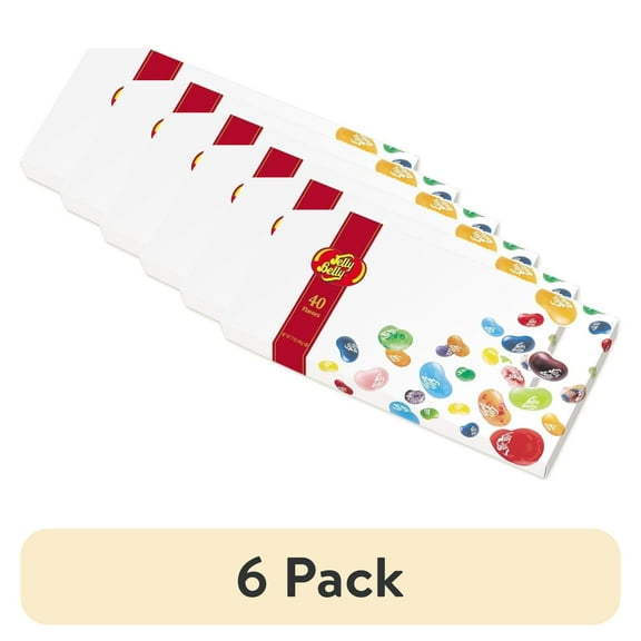 (6 pack) Jelly Belly 40-Flavor Jelly Bean Gift Box - 17 oz - Official, Genuine, Straight from The Source